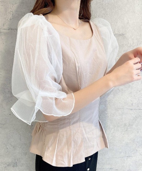 MIIA(ミーア)の「ハニーベルブラウス(シャツ/ブラウス・レディース・ブラック/ベージュ/ピンク・FREE)」の3枚目の写真