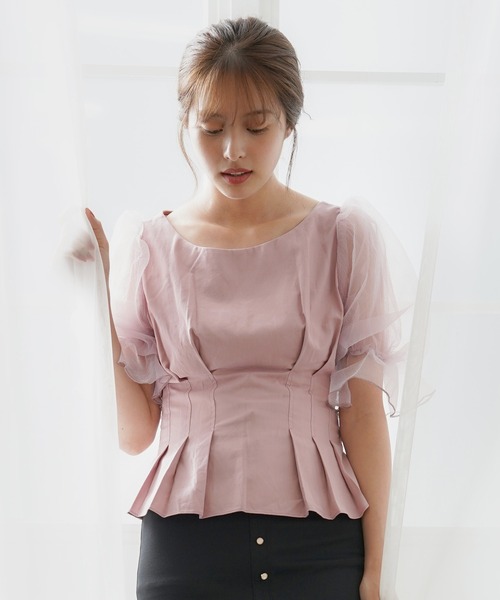 MIIA(ミーア)の「ハニーベルブラウス(シャツ/ブラウス・レディース・ブラック/ベージュ/ピンク・FREE)」の4枚目の写真