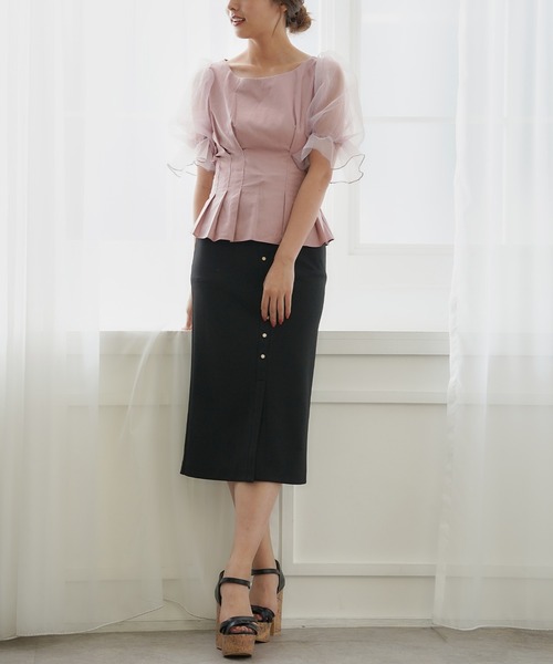 MIIA(ミーア)の「ハニーベルブラウス(シャツ/ブラウス・レディース・ブラック/ベージュ/ピンク・FREE)」の5枚目の写真