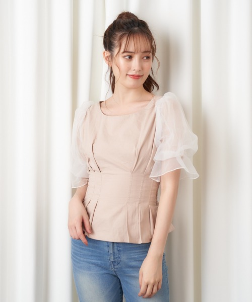 MIIA(ミーア)の「ハニーベルブラウス(シャツ/ブラウス・レディース・ブラック/ベージュ/ピンク・FREE)」の12枚目の写真