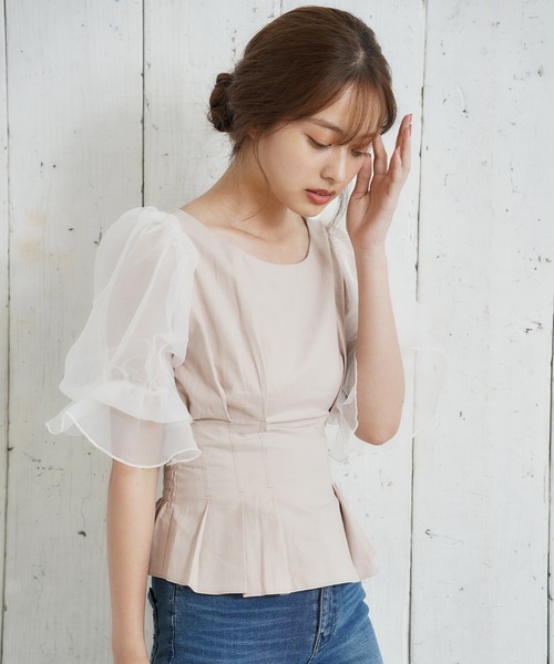 MIIA(ミーア)の「ハニーベルブラウス(シャツ/ブラウス・レディース・ブラック/ベージュ/ピンク・FREE)」の11枚目の写真