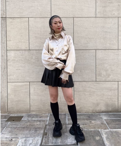 Ctr1（コントロール）の「Ctr1/コントロール/サテンシャツ（シャツ/ブラウス・レディース・オフホワイト/ベージュ・FREE）」の12枚目の写真