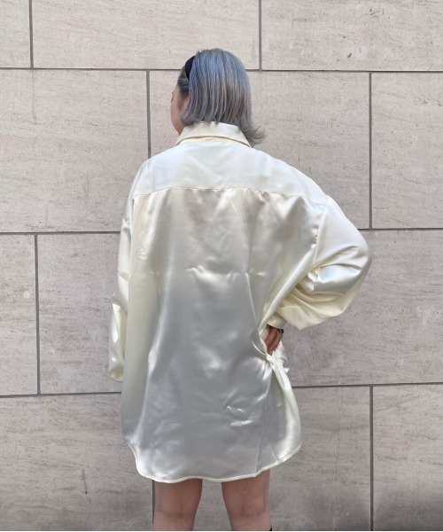 Ctr1（コントロール）の「Ctr1/コントロール/サテンシャツ（シャツ/ブラウス・レディース・オフホワイト/ベージュ・FREE）」の11枚目の写真
