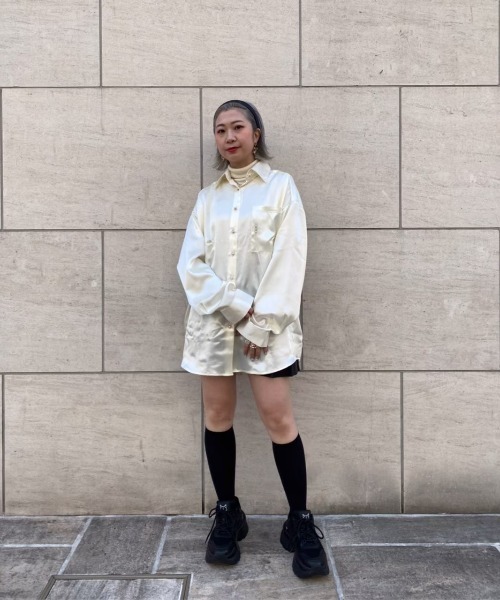 Ctr1（コントロール）の「Ctr1/コントロール/サテンシャツ（シャツ/ブラウス・レディース・オフホワイト/ベージュ・FREE）」の15枚目の写真