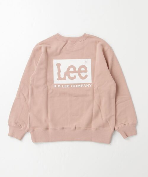 Lee（リー）の「Lee/リー キッズ　コットン裏毛 BOXロゴプリント入り クルースウェット（スウェット・キッズ・ブラック/ベージュ/ピンク/ブルー/ホワイト/グレー/グリーン/スモークピンク・130/140/150）」の8枚目の写真