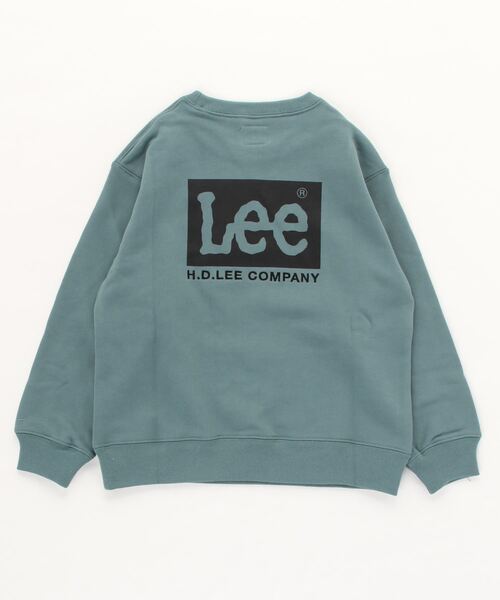 Lee（リー）の「Lee/リー キッズ　コットン裏毛 BOXロゴプリント入り クルースウェット（スウェット・キッズ・ブラック/ベージュ/ピンク/ブルー/ホワイト/グレー/グリーン/スモークピンク・130/140/150）」の5枚目の写真