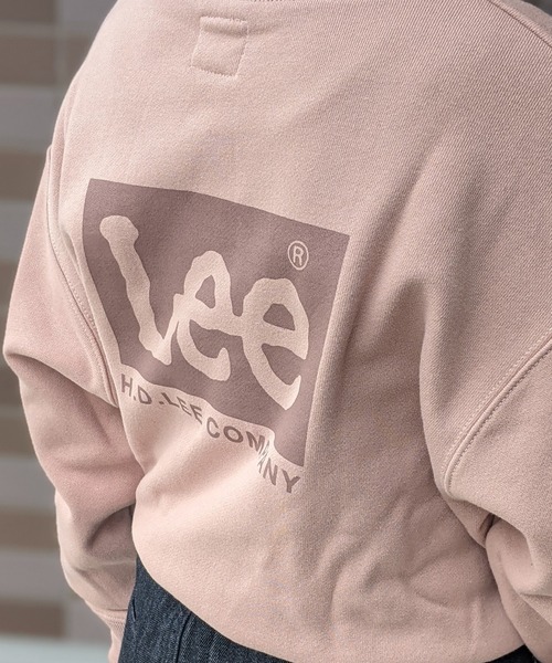 Lee（リー）の「Lee/リー キッズ　コットン裏毛 BOXロゴプリント入り クルースウェット（スウェット・キッズ・ブラック/ベージュ/ピンク/ブルー/ホワイト/グレー/グリーン/スモークピンク・130/140/150）」の15枚目の写真