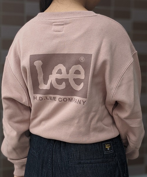 Lee（リー）の「Lee/リー キッズ　コットン裏毛 BOXロゴプリント入り クルースウェット（スウェット・キッズ・ブラック/ベージュ/ピンク/ブルー/ホワイト/グレー/グリーン/スモークピンク・130/140/150）」の14枚目の写真