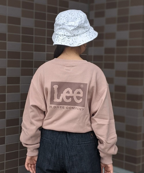 Lee（リー）の「Lee/リー キッズ　コットン裏毛 BOXロゴプリント入り クルースウェット（スウェット・キッズ・ブラック/ベージュ/ピンク/ブルー/ホワイト/グレー/グリーン/スモークピンク・130/140/150）」の13枚目の写真
