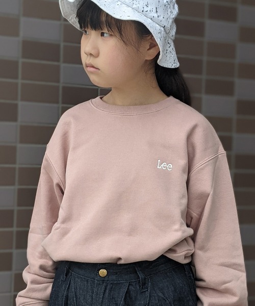 Lee（リー）の「Lee/リー キッズ　コットン裏毛 BOXロゴプリント入り クルースウェット（スウェット・キッズ・ブラック/ベージュ/ピンク/ブルー/ホワイト/グレー/グリーン/スモークピンク・130/140/150）」の11枚目の写真
