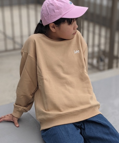 Lee（リー）の「Lee/リー キッズ　コットン裏毛 BOXロゴプリント入り クルースウェット（スウェット・キッズ・ブラック/ベージュ/ピンク/ブルー/ホワイト/グレー/グリーン/スモークピンク・130/140/150）」の22枚目の写真