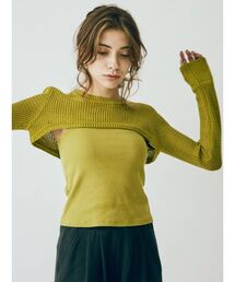 EVRIS | レイヤードシアーニットトップス(ニット/セーター)