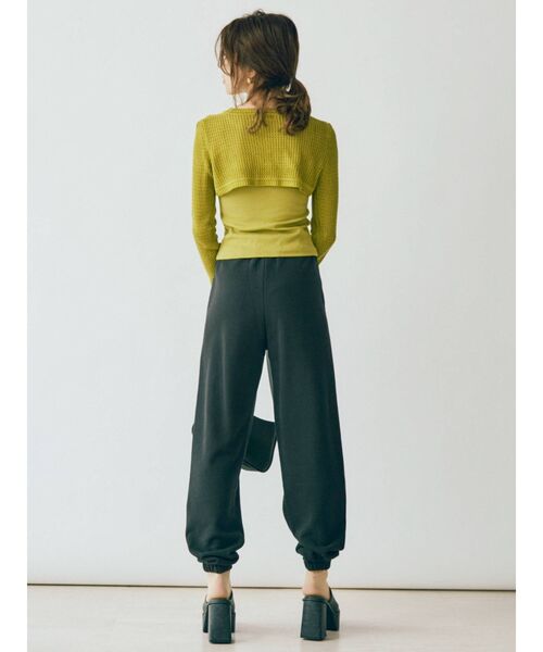 EVRIS（エヴリス）の「レイヤードシアーニットトップス（ニット/セーター・レディース・ブラック/カーキ・FREE）」の21枚目の写真