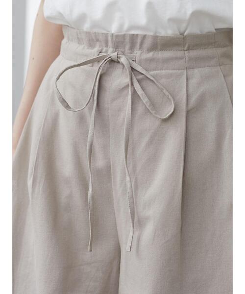 Green　Parks（グリーンパークス）の「ベルギーリネンブレンド バミューダパンツ＊（その他パンツ・レディース・ベージュ/オフホワイト/ブルー/チェック・FREE）」の10枚目の写真