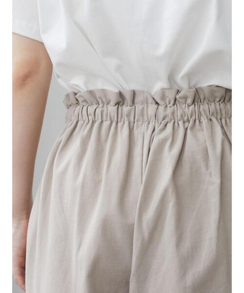 Green　Parks（グリーンパークス）の「ベルギーリネンブレンド バミューダパンツ＊（その他パンツ・レディース・ベージュ/オフホワイト/ブルー/チェック・FREE）」の12枚目の写真