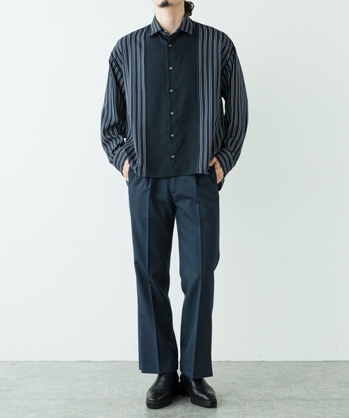 Lui's（ルイス）の「アムンゼン配色切替シャツ（シャツ/ブラウス・メンズ・ネイビー/ホワイト・MEDIUM/SMALL）」の3枚目の写真