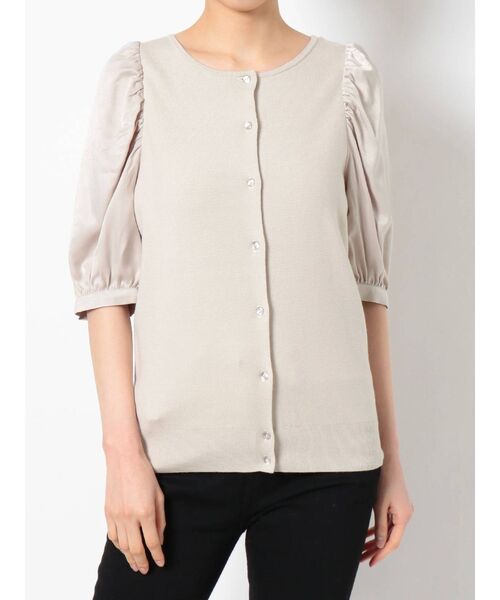 LAGUNAMOON(ラグナムーン)の「異素材ボリュームスリーブニットプルオーバー(ニット/セーター・レディース・ライトグレー/ブラック/ベージュ・FREE)」の11枚目の写真