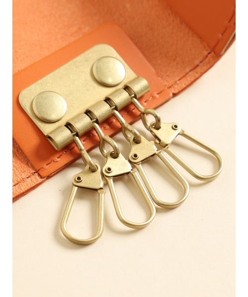 UNIVERSAL OVERALL（ユニバーサルオーバーオール）の「【UNIVERSAL OVERALL】牛革レザーキーケース（キーケース/キーアクセサリー・メンズ・ブラック/ベージュ/オレンジ/グリーン・FREE）」の10枚目の写真