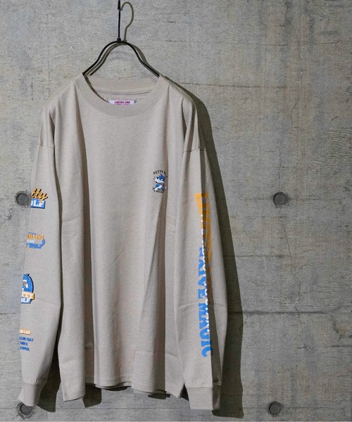 Limited Line Naive Magic(リミテッドラインナイーブマジック)の「【a】天竺サイドプリント長袖Tシャツ(Tシャツ/カットソー・メンズ・ホワイト/ブラック/ベージュ/ブルー/グリーン/マルチ/ベージュ系その他・MEDIUM/LARGE)」の4枚目の写真