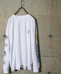 【a】天竺サイドプリント長袖Tシャツ
