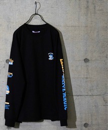 【a】天竺サイドプリント長袖Tシャツ