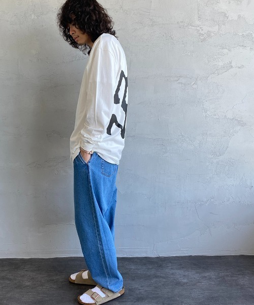 Gramicci（グラミチ）の「[GRAMICCI/グラミチ] ビッグランニングマン バックプリントロンT（Tシャツ/カットソー・レディース・ベージュ/ホワイト・M/L/XL）」の6枚目の写真