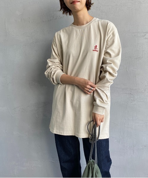 Gramicci（グラミチ）の「[GRAMICCI/グラミチ] ビッグランニングマン バックプリントロンT（Tシャツ/カットソー・レディース・ベージュ/ホワイト・M/L/XL）」の7枚目の写真