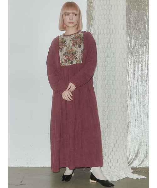 merry jenny（メリージェニー）の「ジャガードコンビコールワンピース（ワンピース・レディース・ボルドー/グリーン/ブラウン・FREE）」の11枚目の写真