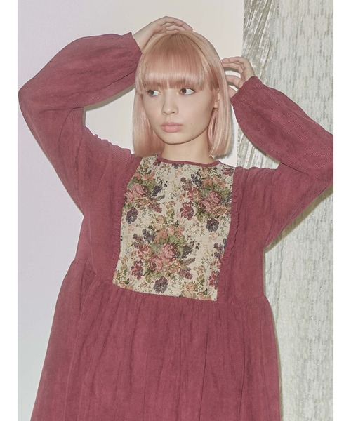 merry jenny（メリージェニー）の「ジャガードコンビコールワンピース（ワンピース・レディース・ボルドー/グリーン/ブラウン・FREE）」の13枚目の写真