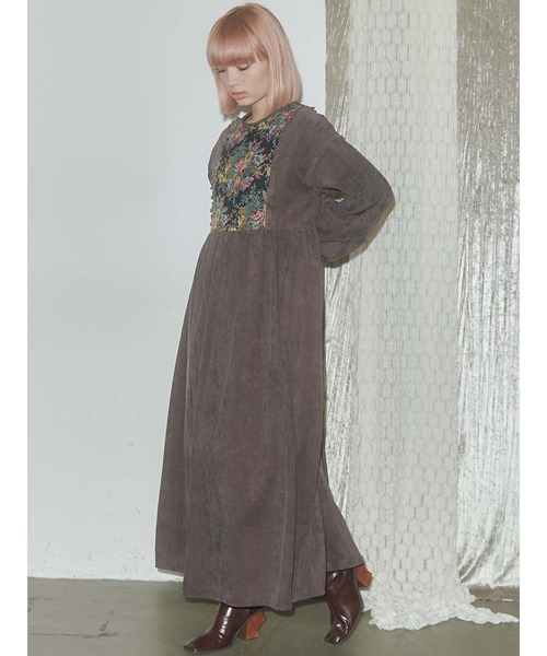 merry jenny（メリージェニー）の「ジャガードコンビコールワンピース（ワンピース・レディース・ボルドー/グリーン/ブラウン・FREE）」の17枚目の写真