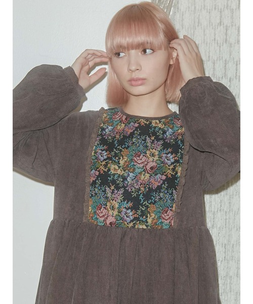 merry jenny（メリージェニー）の「ジャガードコンビコールワンピース（ワンピース・レディース・ボルドー/グリーン/ブラウン・FREE）」の18枚目の写真