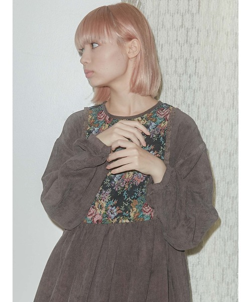 merry jenny（メリージェニー）の「ジャガードコンビコールワンピース（ワンピース・レディース・ボルドー/グリーン/ブラウン・FREE）」の19枚目の写真