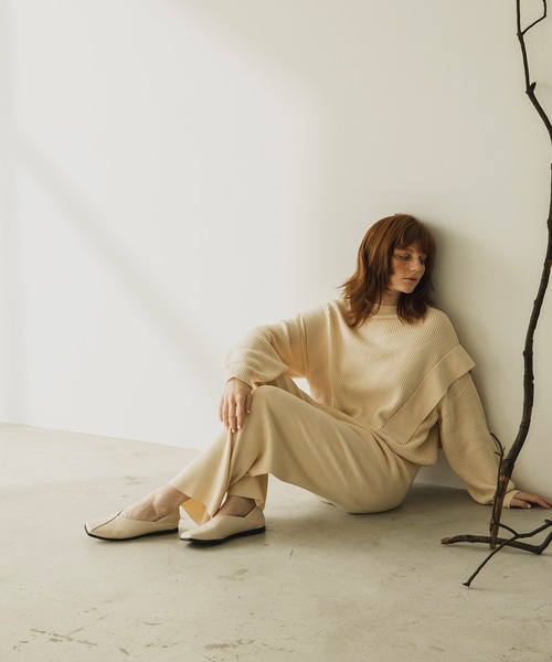 BONLECILL（ボンルシール）の「【3点セット】ボリュームスリーブ ニットセットアップ（トップス・パンツ・スカート）（セットアップ・レディース・ブラック/ブラウン/グレー/アイボリー/グレイッシュベージュ・FREE）」の15枚目の写真