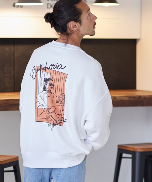 CAMBIO(カンビオ)の「msw987-プリントスウェット_Euphoria(スウェット・メンズ・ホワイト/アッシュ・M/L/XL)」の11枚目の写真