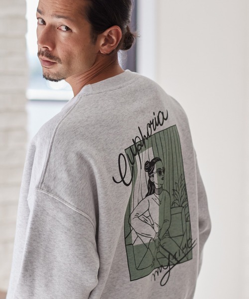 CAMBIO(カンビオ)の「msw987-プリントスウェット_Euphoria(スウェット・メンズ・ホワイト/アッシュ・M/L/XL)」の20枚目の写真