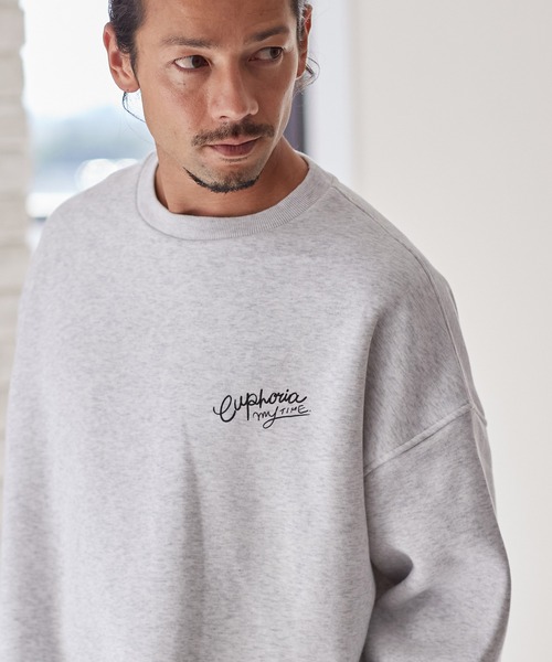 CAMBIO(カンビオ)の「msw987-プリントスウェット_Euphoria(スウェット・メンズ・ホワイト/アッシュ・M/L/XL)」の4枚目の写真
