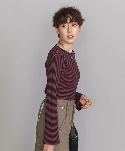 Healthknit(ヘルスニット)の「【別注】<Healthknit>フレアロングスリーブ カットソー(Tシャツ/カットソー・レディース・ネイビー/ブラウン/オフホワイト/ダークグレー・FREE)」の4枚目の写真