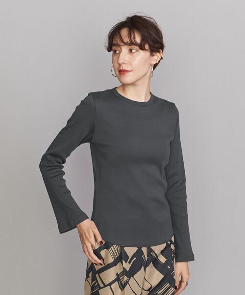 Healthknit(ヘルスニット)の「【別注】<Healthknit>フレアロングスリーブ カットソー(Tシャツ/カットソー・レディース・ネイビー/ブラウン/オフホワイト/ダークグレー・FREE)」の1枚目の写真