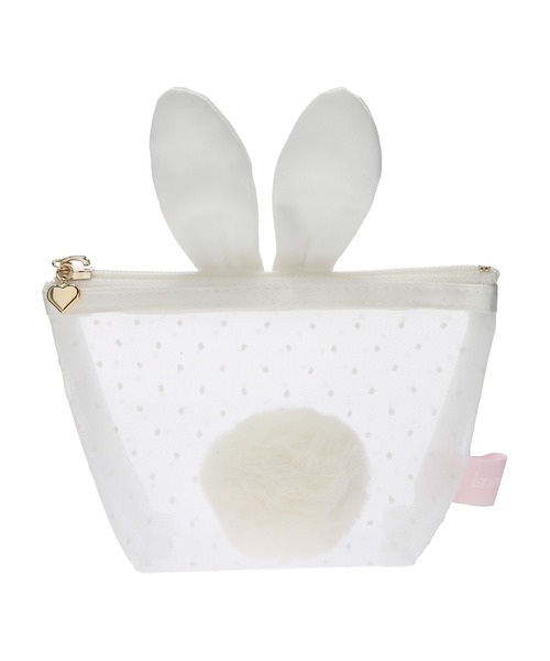 Honey Salon(ハニーサロン)の「ドットチュールラパンポーチ(ポーチ・レディース・ブラック/ベージュ/アイボリー・FREE)」の16枚目の写真