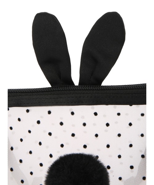 Honey Salon(ハニーサロン)の「ドットチュールラパンポーチ(ポーチ・レディース・ブラック/ベージュ/アイボリー・FREE)」の7枚目の写真