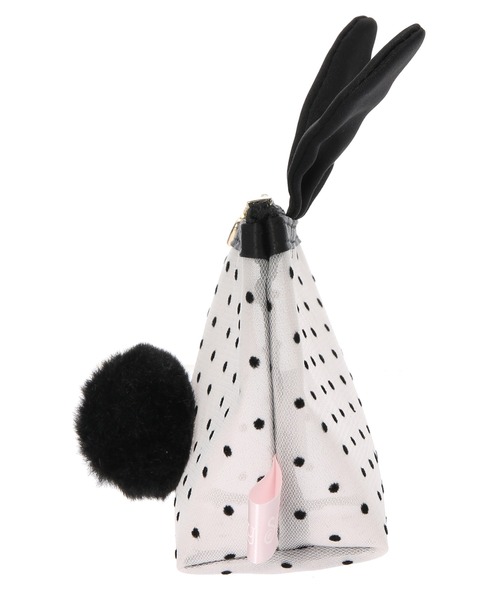 Honey Salon(ハニーサロン)の「ドットチュールラパンポーチ(ポーチ・レディース・ブラック/ベージュ/アイボリー・FREE)」の19枚目の写真