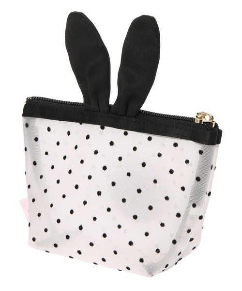 Honey Salon(ハニーサロン)の「ドットチュールラパンポーチ(ポーチ・レディース・ブラック/ベージュ/アイボリー・FREE)」の15枚目の写真