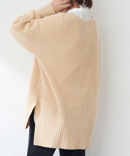 DISCOAT（ディスコート）の「畦Vネックプルオーバー（ニット/セーター・レディース・ホワイト系その他/パープル/ブラック・FREE）」の2枚目の写真