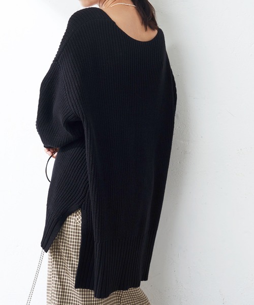 DISCOAT（ディスコート）の「畦Vネックプルオーバー（ニット/セーター・レディース・ホワイト系その他/パープル/ブラック・FREE）」の11枚目の写真