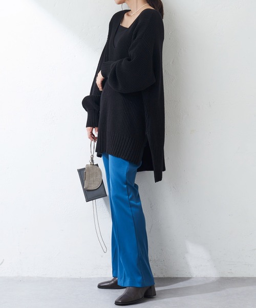 DISCOAT（ディスコート）の「畦Vネックプルオーバー（ニット/セーター・レディース・ホワイト系その他/パープル/ブラック・FREE）」の13枚目の写真