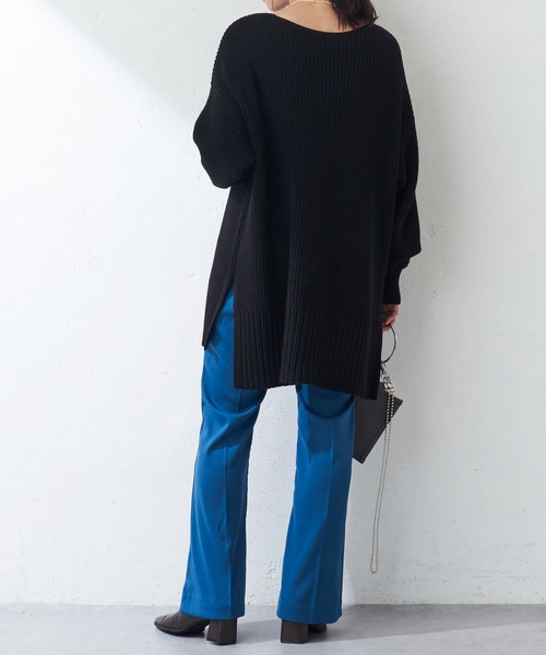 DISCOAT（ディスコート）の「畦Vネックプルオーバー（ニット/セーター・レディース・ホワイト系その他/パープル/ブラック・FREE）」の14枚目の写真