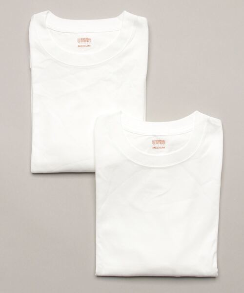 ONE DAY KMC (ワンデイケーエムシー)の「UNIVERSAL OVERALL/ 2Pヘヴィーウェイトクルーネック長袖Tシャツ / UVOP-001(Tシャツ/カットソー・メンズ・グレー/ホワイト/ブラック・MEDIUM/LARGE/X-LARGE/SMALL)」の7枚目の写真