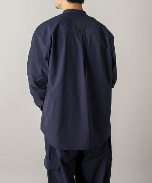 GLOSTER（グロスター）の「【RIP-STOP/リップストップ生地使用】【GLOSTER/グロスター】BANDCOLLAR バンドカラーシャツ（シャツ/ブラウス・メンズ・ブラック/ネイビー・LARGE/MEDIUM）」の20枚目の写真