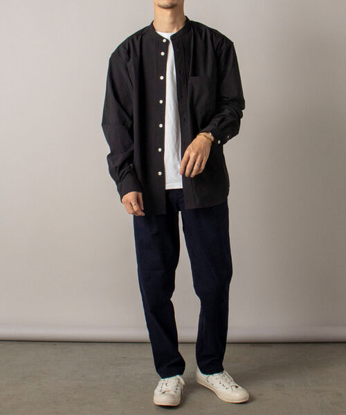 GLOSTER（グロスター）の「【RIP-STOP/リップストップ生地使用】【GLOSTER/グロスター】BANDCOLLAR バンドカラーシャツ（シャツ/ブラウス・メンズ・ブラック/ネイビー・LARGE/MEDIUM）」の21枚目の写真