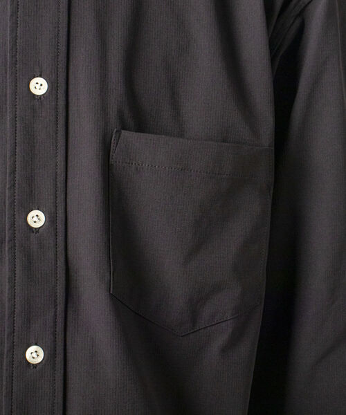 GLOSTER（グロスター）の「【RIP-STOP/リップストップ生地使用】【GLOSTER/グロスター】BANDCOLLAR バンドカラーシャツ（シャツ/ブラウス・メンズ・ブラック/ネイビー・LARGE/MEDIUM）」の12枚目の写真